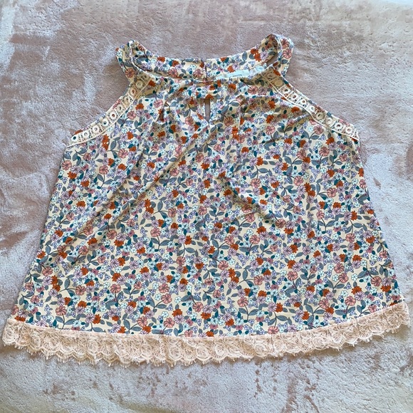 Lily White Lace Trimmed Tank - Picture 1 of 9